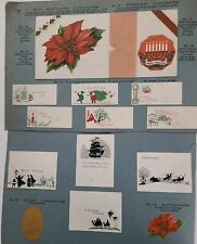 1927 Vtg DECO CHRISTMAS TAGS & SEALS 2 pages from Salesman Sample Card Book picture