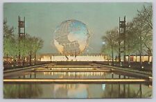 New York City NY, Unisphere Art at Night World's Fair 1964-1965 Vintage Postcard picture