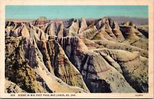 Postcard SD Bad Lands National Monument - Scene in Big Foot Pass picture