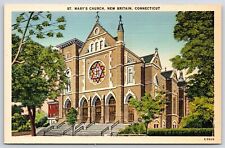St. Mary's Church New Britain Connecticut Plants & Religious Building Postcard picture
