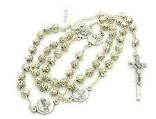 Silver-plated Rosebud-Shaped Rosary Beads, Vatican Souvenir Rosary,Made in Italy picture