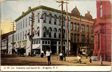 Vintage C. 1906 Commerce & Laurel Streets Bridgeton New Jersey NJ Postcard  picture
