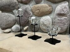 PartyLite Windswept Crystal Votive Holders with Black Metal Stands - 6 Piece Set picture