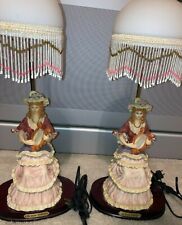Pair Crosa Collection Table Lamp Southern Belle Women Vintage 24