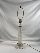 Vintage Etched Floral Crystal Glass Columnar Lamp Tested Working #2 picture