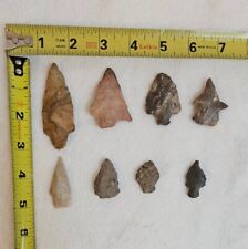 Vintage Authentic Lot of 8 Native American Indian Arrowheads Various Sizes picture
