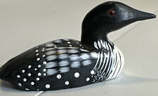 VTG Pacific Rim Carvers Hand Carved Painted Miniature Loon Decoy Bird Figure 3” picture
