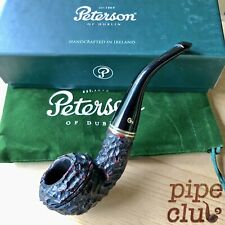 Peterson Emerald Rusticated Bent Rhodesian (999) P-Lip Tobacco Pipe - New picture