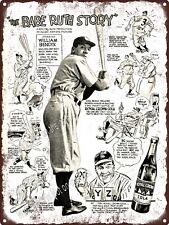 1948 RC Cola Bottle The Babe Ruth Story Metal Sign 9x12
