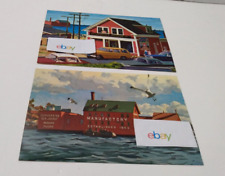 2 Rare 1950/60s Rocky Neck, Gloucester, Ma. Postcards, Paint Manufactory, Store picture