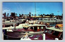 Fort Lauderdale FL, Yachts At Bahia Mar, Resort, Florida Vintage Postcard picture