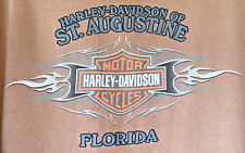 Harley Davidson T Shirt St Augustine Florida Mens XL Brown Faded Pocket USA picture
