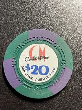 $20 Caribe Hilton San Juan Puerto Rico Casino Chip **Rare** Dark Purple Marks picture