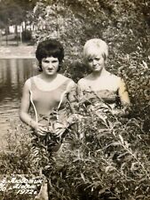 1972 Two Blonde Brunette Pretty Women Bikini Female Lake Vintage Photo Snapshot picture