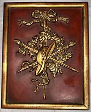 Borghese Rare Vintage Antique Carved Wall Hang Art - Hat Ribbon Leaves picture