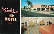 Chicago IL, Seville Motel Marquee Room & Exterior Advertising, Vintage Postcard picture