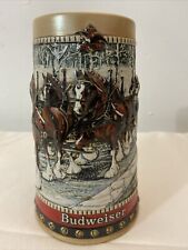 1988  Anheuser Busch  AB  Budweiser  Holiday Beer Mug Clydesdales picture