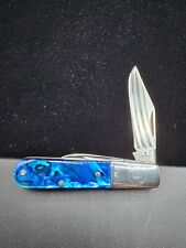 Canal Street Cutlery blue abalone acrylic pocket knife 2 blades picture