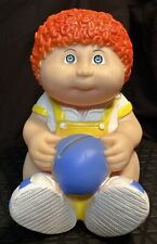 Vtg 1983 Cabbage Patch Kids Plastic Coin Bank Blonde Boy With STOPPER picture