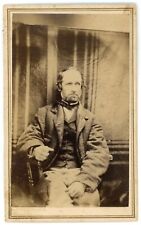 CIRCA 1870'S Interesting CDV Featuring Rugged Looking Man with Beard in Suit picture