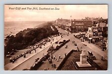 Southend-On-Sea England, Bird's Eye West Cliff & Pier Hill, Vintage  Postcard picture