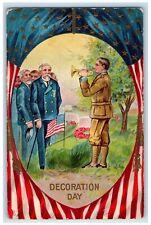 1931 Decoration Memorial Day Trumpet Tomb Embossed Nash Marrieta OH Postcard picture
