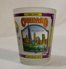 Vtg Chicago Landmarks Souvenir Shot Glass Barware City Highlights Sears Tower picture