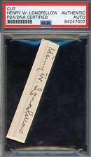 Henry W Longfellow PSA DNA Signed Cut  Autograph picture