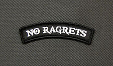 NO RAGRETS Tab Morale Embroidered Patch Scotty P The Millers Hook & Loop Backing picture