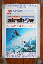 1989 NSE Network SouthEast Southend Air Show Red Arrows Original Railway Poster  picture