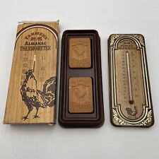 Vintage Avon Farmers Almanac Thermometer & 2 Bars of Soap /Gold Tin Rooster NOS picture
