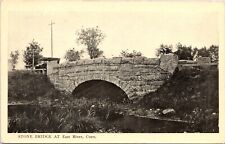 c1910s East River CT Stone Bridge Early Motor Car Connecticut Postcard 45b picture