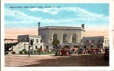 Postcard Union Station at Street Level Joliet IL Illinois c.1915-1930      J-229 picture