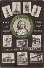 Zum 100 Todestage Marbach Weimar Schiller Germany Wm. D. Cullmann Postcard E78 picture