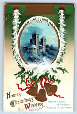 Ellen Clapsaddle Signed Postcard Christmas Holly Berries Winter Embossed 1912 picture
