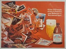 1968 Print Ad Budweiser Beer Vintage Bottle & Various Labels picture