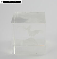 Heavy rare original Pelikan Acrylic Glass Cube with Pelikan Bird inside picture