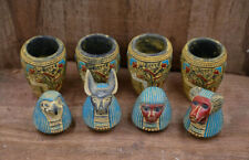 Authentic Egyptian Antiquities Set of 4 canopic jars (sons of Horus) Rare BC picture