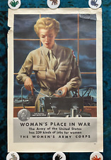 WWII WW2 Original War Poster Women's Army Corps WAC Radio Service Forces Job picture