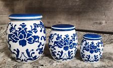Three Stunning Heavy Fleur-de-Lis Canisters W / Tight Seal Lids picture