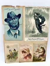 Antique Trade Cards Dblsided Page Victorian Scrapbook *FOLD OUT* advert Mcormick picture