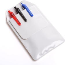5 PCS White Pocket Protector for Pen Leaks - Heavy Duty Pen Holder Pouch for Shi picture