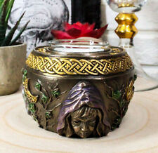 Ebros Sacred Moon Triple Goddess Maiden Mother Crone Wicca Votive Candle Holder picture