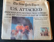  Original New York Times 9/11 Issues Sept 12, 2001 Late Edt. World & Dining incl picture