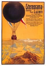 Stereorama Lucerne hot air balloon poster modern postcard picture