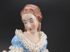 Dresden Volksted  BALLERINA Lace Porcelain Germany  Pink and Blue  7