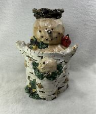 Ferrero Rocher Ceramic Birch Tree Snowman with Bird Nest on Head Cookie Jar picture