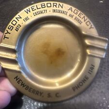 Vintage Metal Advertising Ashtray Tyson Welborn Insurance Agency Newberry, SC picture