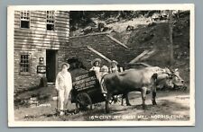 18 Th Century Grist Mill-Norris Tenn. & Ox Cart by Rell Clements RPPC Postcard picture