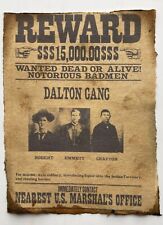 Wanted Poster - Vintage Style Western Print Wild West Dalton Gang Reward Poster picture